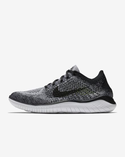 Zapatillas Running Nike Free RN Flyknit 2018 Hombre Blancas Gris Negras | RQZIE-0914