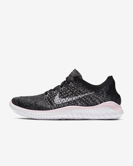 Zapatillas Running Nike Free RN Flyknit 2018 Mujer Negras Rosas Blancas | SKZFL-2735