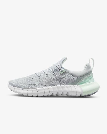 Zapatillas Running Nike Free Run 5.0 Road Mujer Plateadas Verde Verde Menta Blancas | NOALM-2549