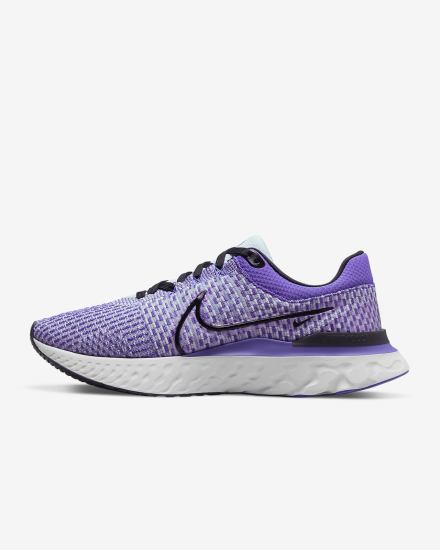 Zapatillas Running Nike React Infinity Run Flyknit 3 Road Hombre Plateadas Moradas Negras | BUKJI-3109