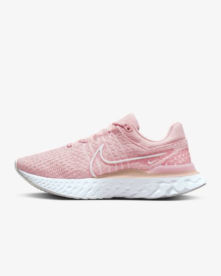 Zapatillas Running Nike React Infinity Run Flyknit 3 Road Mujer Rosas Blancas | FAHTD-8917