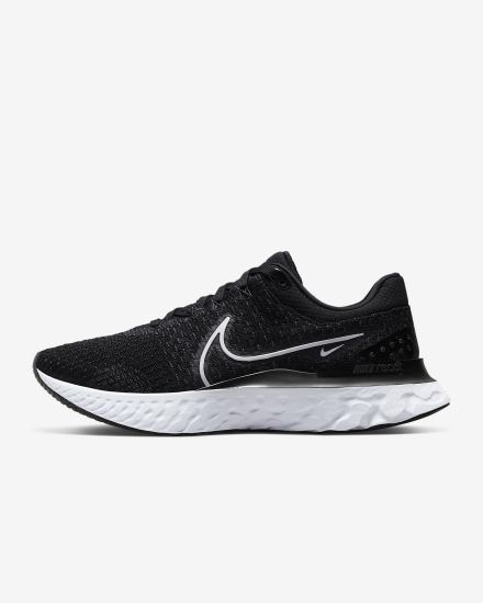 Zapatillas Running Nike React Infinity Run Flyknit 3 Road Hombre Negras Blancas | MIUWZ-0568