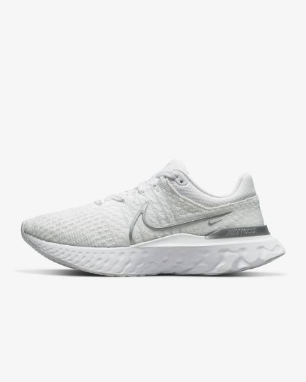 Zapatillas Running Nike React Infinity Run Flyknit 3 Road Mujer Blancas Plateadas Metal Plateadas | ORZVS-8614