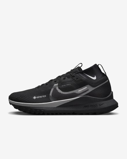 Zapatillas Running Nike React Pegasus Trail 4 GORE-TEX Waterproof Trail Hombre Negras Plateadas Gris | VKXZD-3405