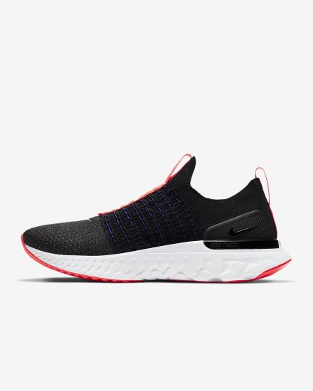 Zapatillas Running Nike React Phantom Run Flyknit 2 Road Hombre Negras Rojas Claro Negras | GUHOR-0618