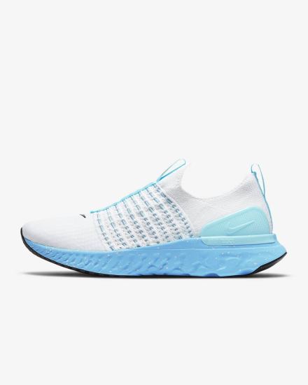 Zapatillas Running Nike React Phantom Run Flyknit 2 Road Hombre Blancas Azules Negras | JELCW-6493