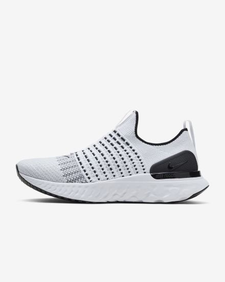 Zapatillas Running Nike React Phantom Run Flyknit 2 Road Hombre Blancas Negras Plateadas Blancas | NVIQD-5260