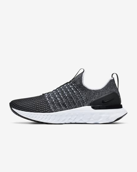 Zapatillas Running Nike React Phantom Run Flyknit 2 Road Hombre Negras Blancas | UNLWK-8592