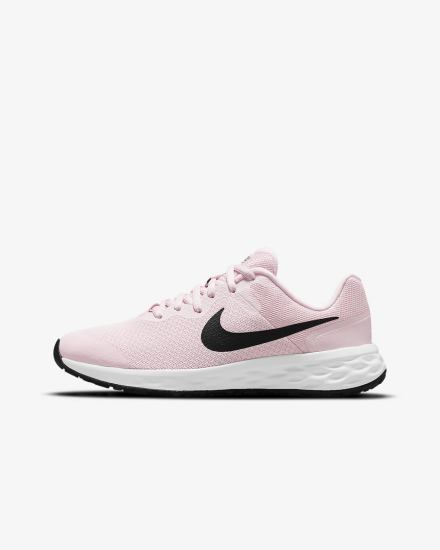Zapatillas Running Nike Revolution 6 Kids Road Niña Rosas Negras | JGXSZ-9147