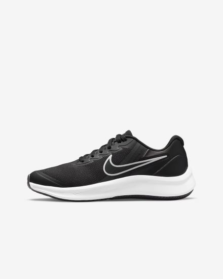 Zapatillas Running Nike Star Runner 3 Kids Road Niña Negras Gris Oscuro | BQHZM-8214