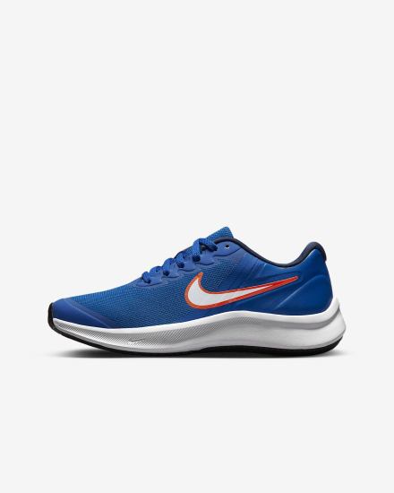 Zapatillas Running Nike Star Runner 3 Kids Road Niña Azul Real Azul Marino Naranjas Blancas | FREGQ-0369