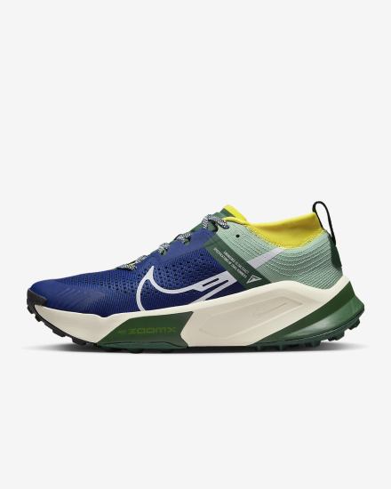 Zapatillas Running Nike ZoomX Zegama Trail Hombre Azul Real Oscuro Azules Amarillo Blancas | IYSFQ-0263