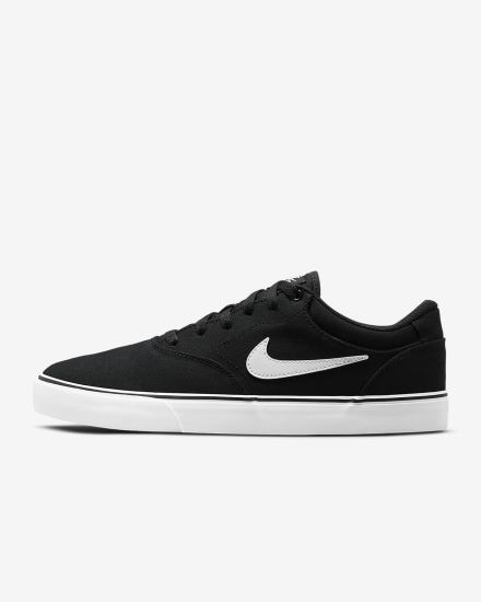 Zapatillas Skate Nike SB Chron 2 Canvas Mujer Negras Blancas | JEVHR-9107