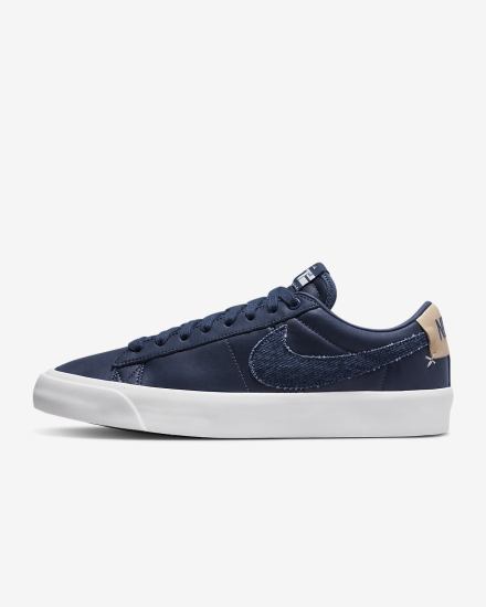 Zapatillas Skate Nike SB Zoom Blazer Low Pro GT Premium Hombre Azul Marino Blancas Marrones Claro | LUNGH-1805