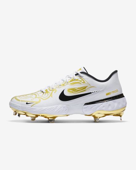 Zapatillas de Beisbol Nike Alpha Huarache Elite 3 Low Premium Mujer Blancas Metal Doradas Negras | JBEXU-7690