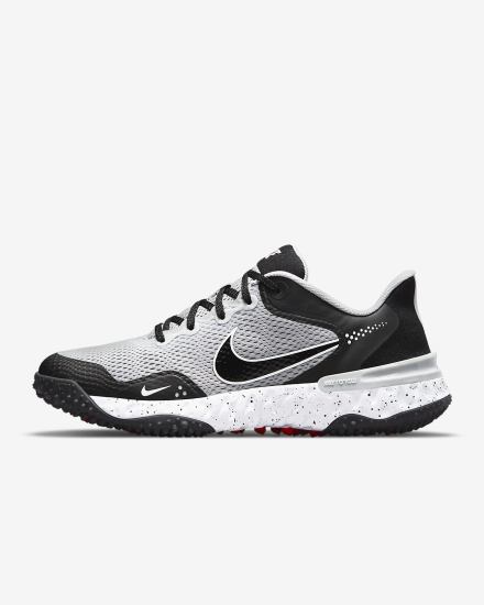 Zapatillas de Beisbol Nike Alpha Huarache Elite 3 Turf Hombre Gris Claro Blancas Rojas Claro Negras | PAWIR-2745