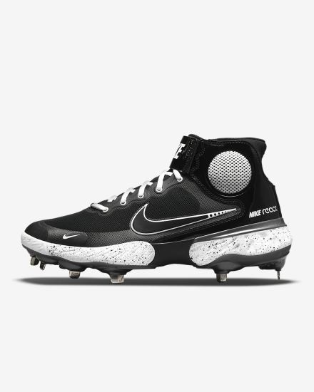 Zapatillas de Beisbol Nike Alpha Huarache Elite 3 Mid Hombre Negras Blancas Metal Gris | TSGXH-2615