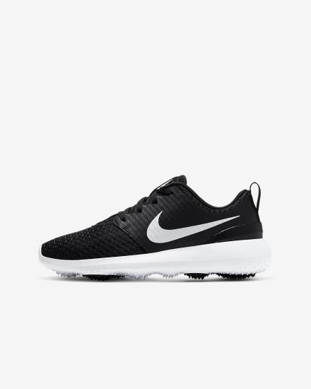 Zapatos de Golf Nike Roshe G Jr. Kids Niña Negras Blancas Metal Blancas | EXCOY-5680